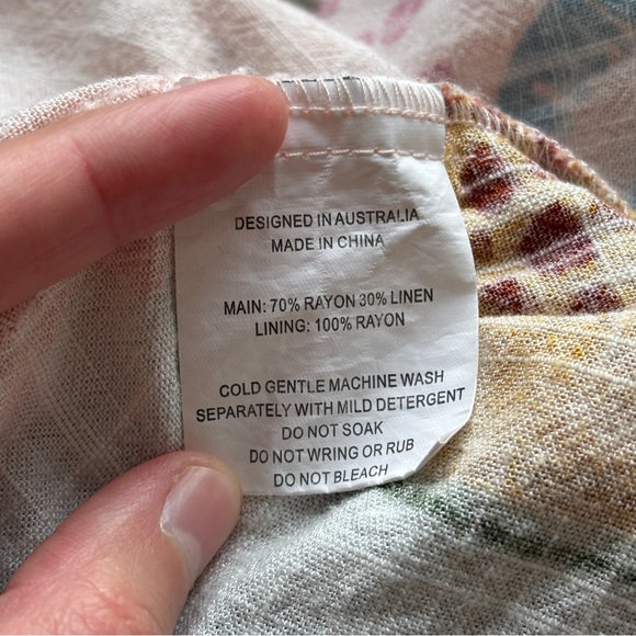 Paper Heart womens pink‎ Linen Blend sleeveless Maxi Fruit Dress size small - Picture 11 of 11